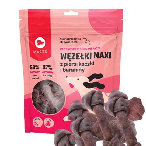 Maced Węzełki maxi z piersi kaczki i baraniny 500g