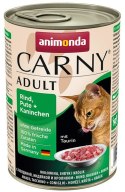 Animonda Carny Adult Wołowina, Indyk + Królik puszka 400g