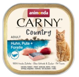 Animonda Carny Country Adult Kurczak, Indyk i Pstrąg tacka 100g