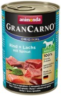 Animonda GranCarno Adult Rind Lachs Spinat Wołowina, Łosoś + Szpinak puszka 400g