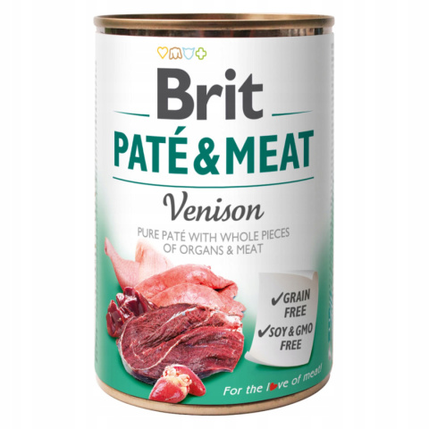 Brit Mokra Karma dla Psa Pasztet z Kawałkami Mięsa z Dziczyzną 400g Brit Mokra Karma dla Psa Pasztet z Kawałkami Mięsa z Dziczyzną 400g