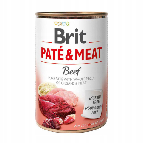 Brit Mokra Karma dla Psa Pasztet z Kawałkami Mięsa z Wołowiną 400g Brit Mokra Karma dla Psa Pasztet z Kawałkami Mięsa z Wołowiną 400g