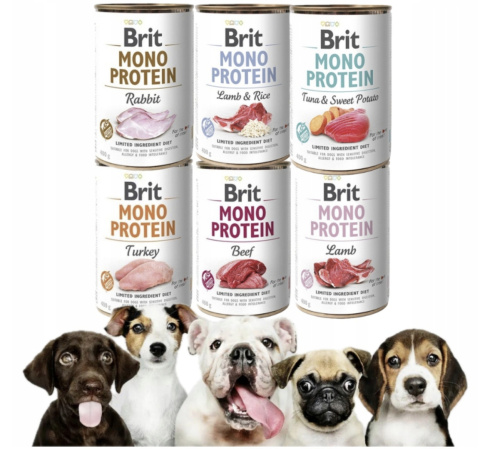Mokra Karma dla Psa Brit Care Mono Protein Mix Smaków 400g*6szt Mokra Karma dla Psa Brit Care Mono Protein Mix Smaków 400g*6szt